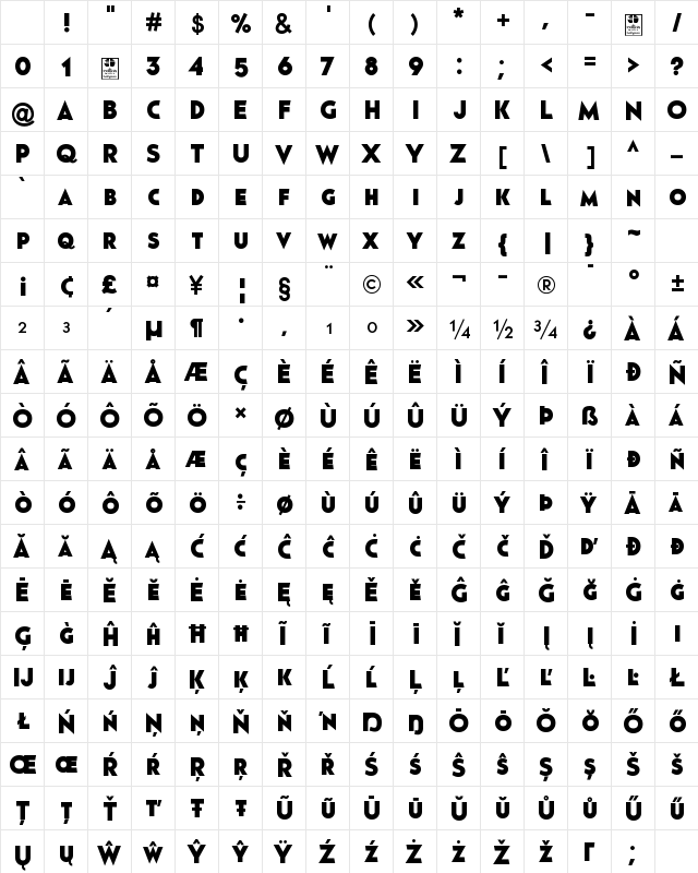 Pages Grotesque Black Demo Regular Character Map Pages Grotesque Black Demo Regular Character Map