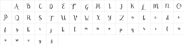 Shefilla Regular Character Map Shefilla Regular Character Map