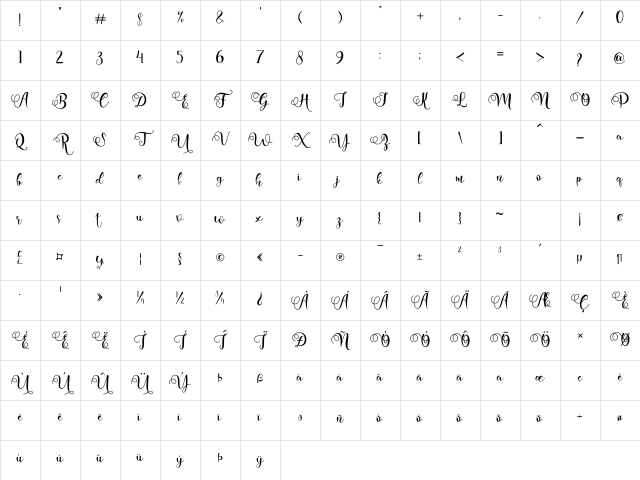 adelisa Regular Character Map adelisa Regular Character Map