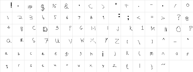 1337 font Regular Character Map