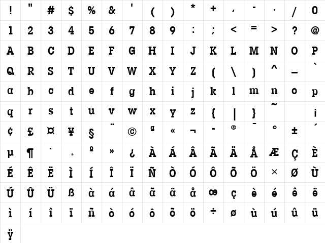 LubalinGraphCdITC Demi Character Map LubalinGraphCdITC Demi Character Map