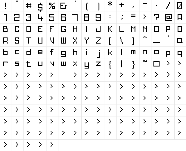 00Automatix Regular Character Map