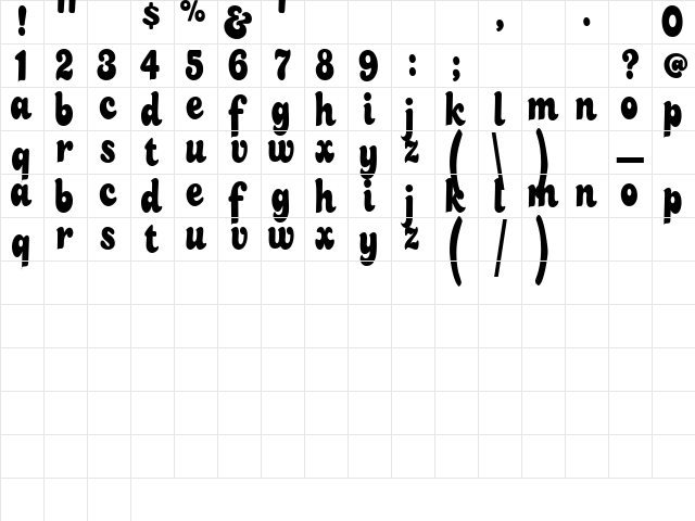 LowerEastSide Regular Character Map