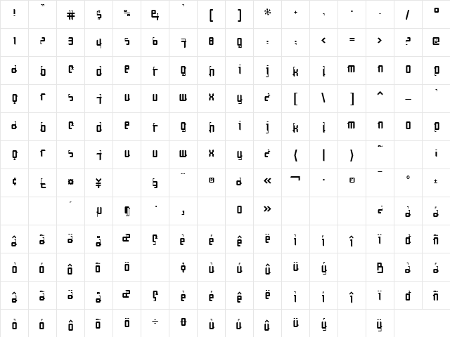 Cosmonaut Regular Character Map