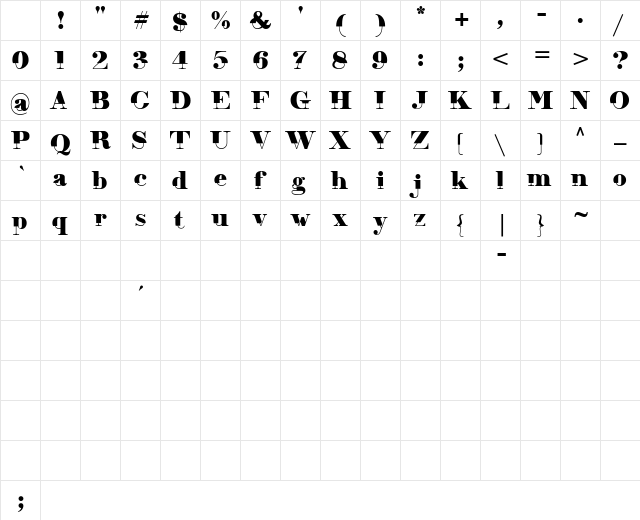 Viyola Regular Character Map