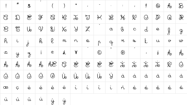 Badiane Bold Regular Character Map