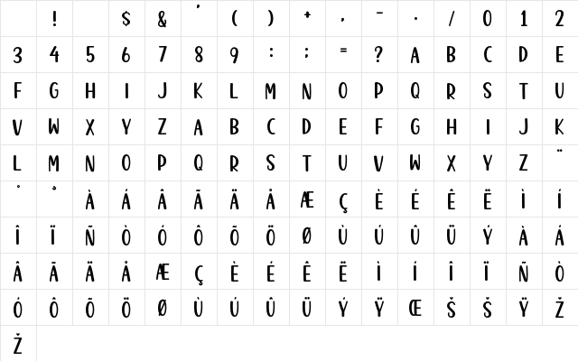 Sunday Farmhouse Bold Character Map Sunday Farmhouse Bold Character Map