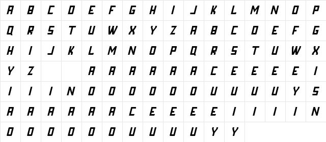 FORNEVER DEMO Italic Character Map FORNEVER DEMO Italic Character Map