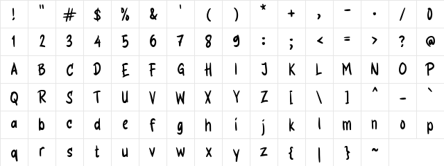 g Gesang Regular Character Map