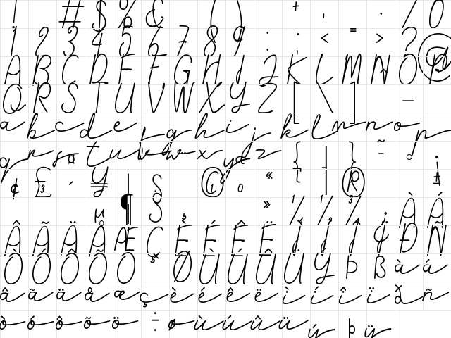 Brighton Regular Character Map Brighton Regular Character Map