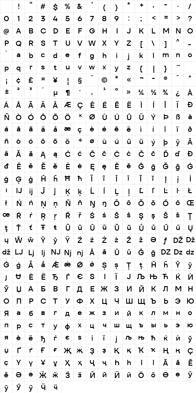 TT Firs Text Trial Medium Character Map TT Firs Text Trial Medium Character Map