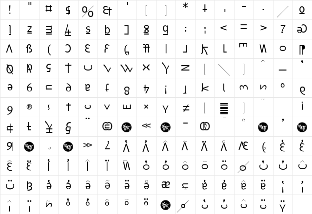 F2FMetamorfosi LT Std Regular Character Map