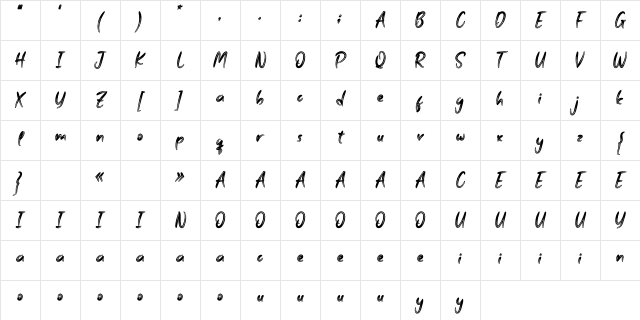 Growth Personal Use Character Map