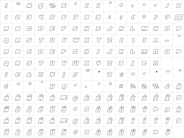 Samurai Terrapin Outline Italic Outline Italic Character Map