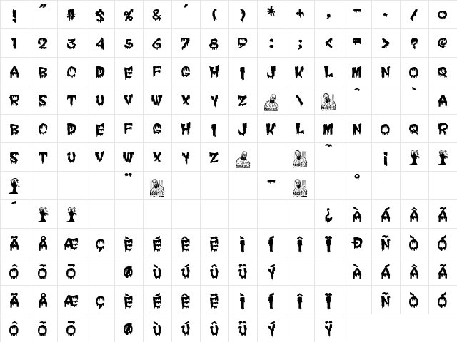 Good Morning Death Regular Character Map Good Morning Death Regular Character Map