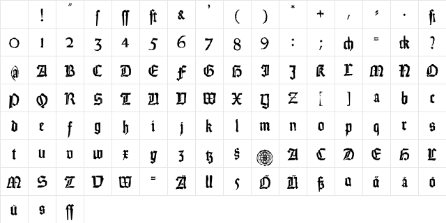 Weiss-Gotisch-Random Regular Character Map Weiss-Gotisch-Random Regular Character Map