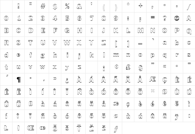 FranklinGotTRegOu1 Regular Character Map FranklinGotTRegOu1 Regular Character Map