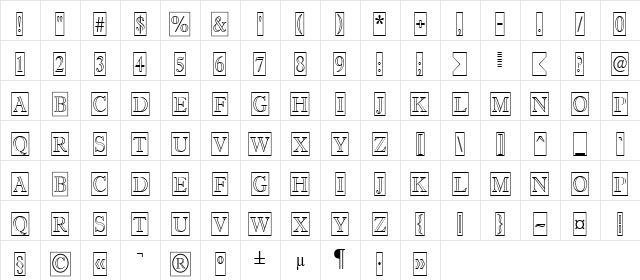 a_AntiqueTitulTrCmOtl Regular Character Map