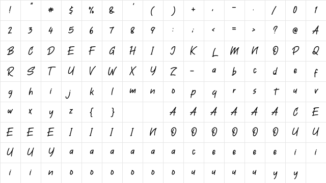 LinSamLin Regular Character Map LinSamLin Regular Character Map