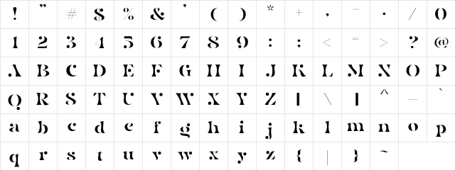 Black Point Serif DEMO Regular Character Map