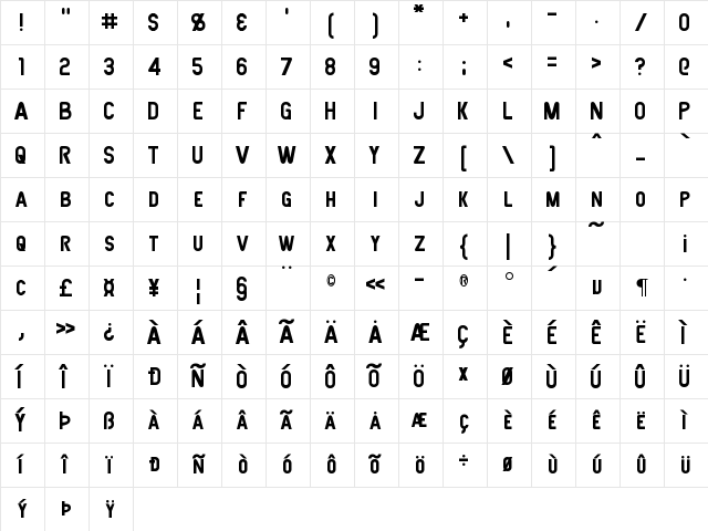 Joystick Regular Character Map Joystick Regular Character Map