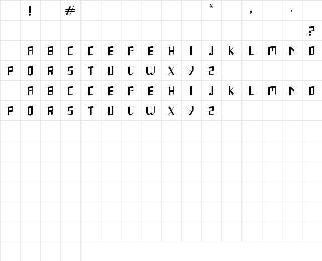 SQUAREI (demo) Regular Character Map