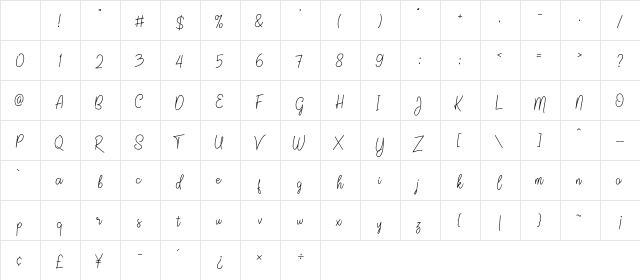 Jalisco Script Demo Regular Character Map Jalisco Script Demo Regular Character Map