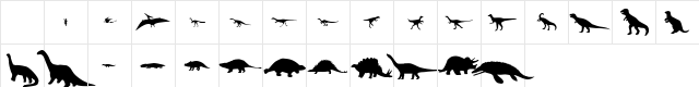 Dinomania Regular Character Map Dinomania Regular Character Map