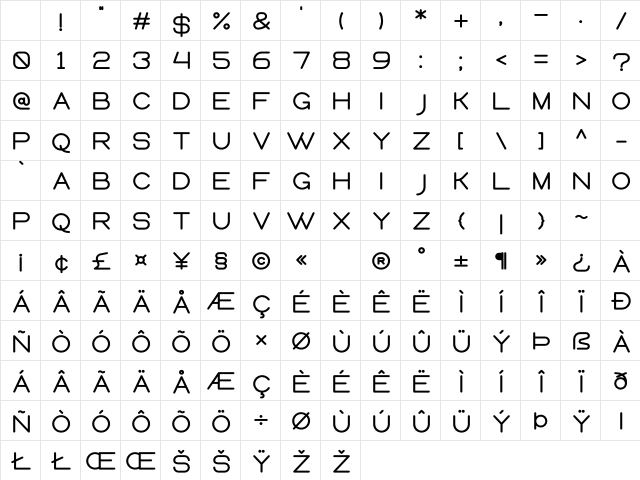 Queental Regular Character Map Queental Regular Character Map