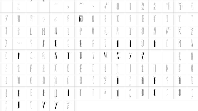 Primova Display Character Map Primova Display Character Map
