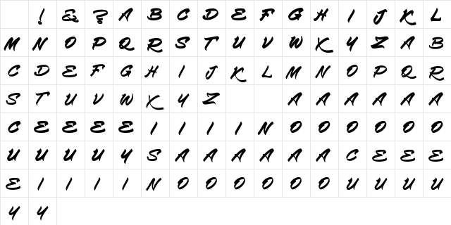 Empire Samgor Regular Character Map Empire Samgor Regular Character Map