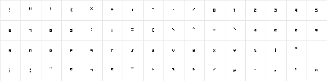 3x5 Regular Character Map