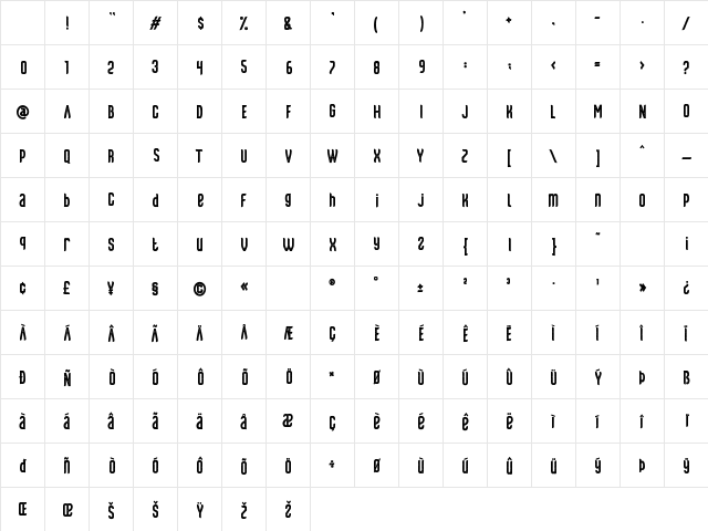RAVERA Texture Regular Character Map RAVERA Texture Regular Character Map