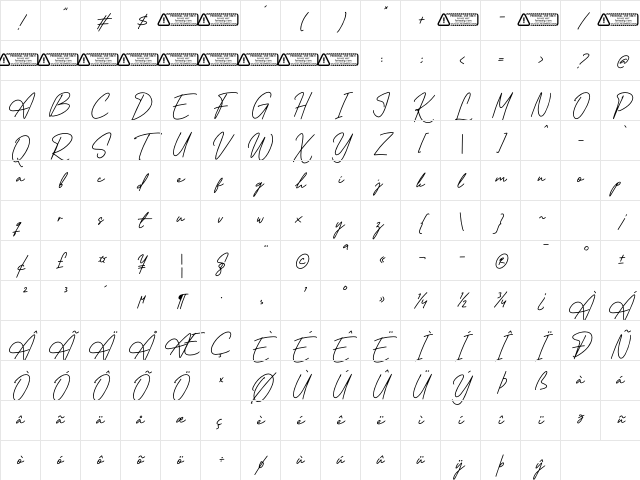 Alexanida PERSONAL USE ONLY! Regular Character Map Alexanida PERSONAL USE ONLY! Regular Character Map