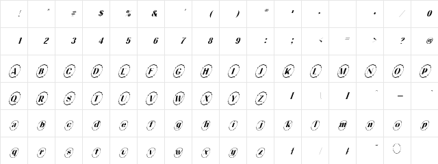 QintarItalics Regular Character Map QintarItalics Regular Character Map