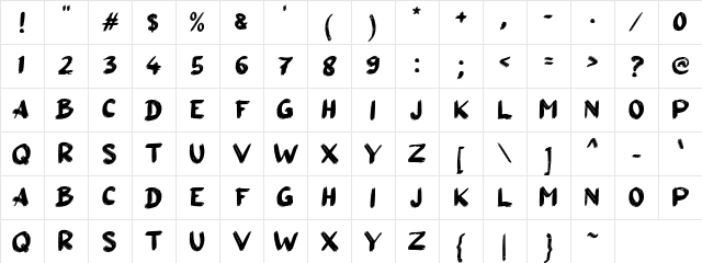 a Aksi Mosi Regular Character Map