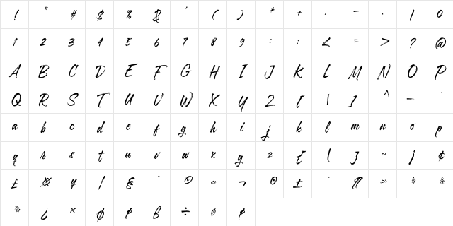 Maulida Maya Regular Character Map Maulida Maya Regular Character Map