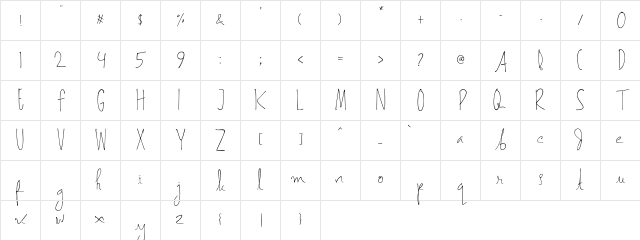 Asmarandana Regular Character Map Asmarandana Regular Character Map