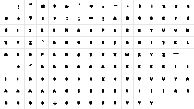 Hello Vanilla Regular Character Map