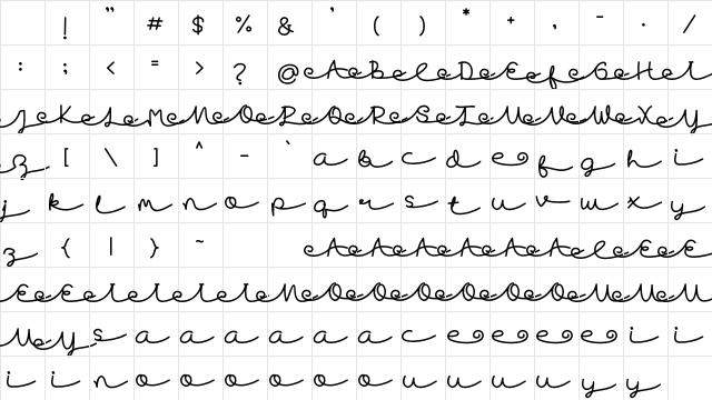 Skywave Free Regular Character Map