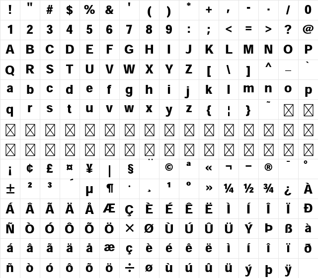 Heisei Kaku Gothic Std W9 Character Map Heisei Kaku Gothic Std W9 Character Map