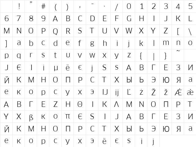 ClanPro Book Character Map ClanPro Book Character Map