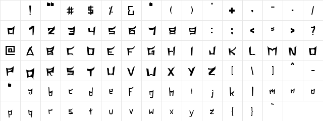 Pagadang Regular Character Map
