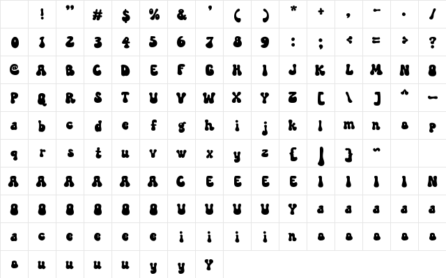 Kindnes Regular Character Map Kindnes Regular Character Map
