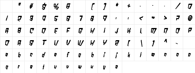 Bablio Plus Regular Character Map