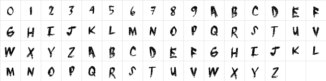 BrushGrunge Regular Character Map BrushGrunge Regular Character Map