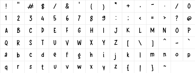 g Gedean Regular Character Map