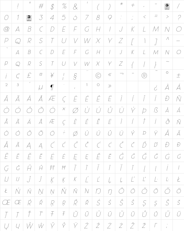 Pages Grotesque Thin Demo Italic Character Map Pages Grotesque Thin Demo Italic Character Map