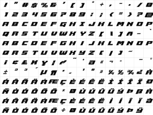 Cruiser Fortress Bevel Italic Italic Character Map Cruiser Fortress Bevel Italic Italic Character Map