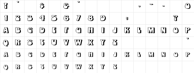 OrbitBold Regular Character Map
